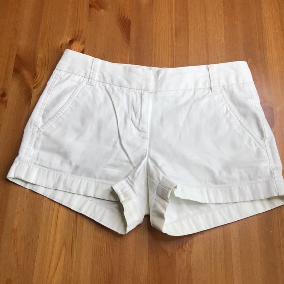 J. CREW White Chinos Flat Front Shorts size 0 - Picture 5 of 5